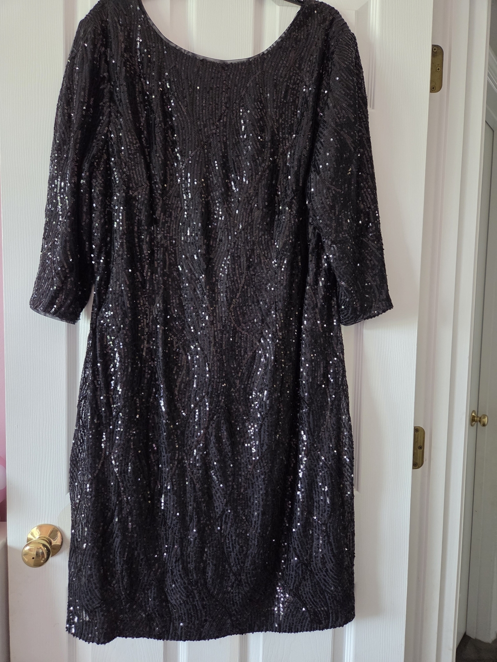 SLNY Womens Black Sequin Dress Size 22W